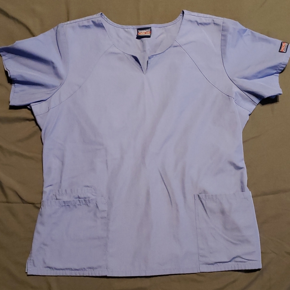 Cherokee Workwear women's scrub top, XL ciel blue